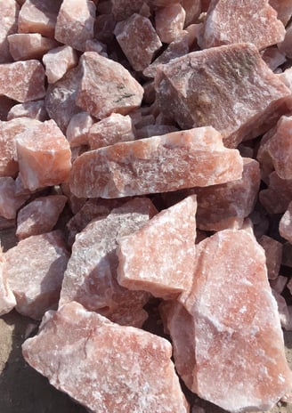 a pile of pink himalayante rocks