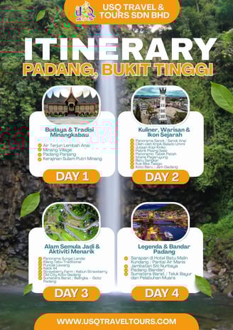 pakej padang itinerary
