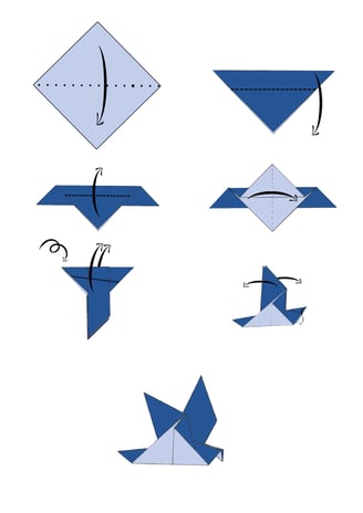 Istruzioni per creare una colmba di origami con la carta