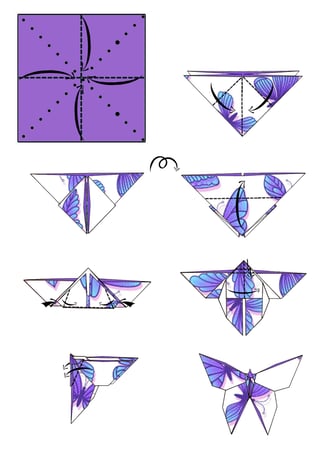 Istruzioni per creare una Farfalla di origami con la carta