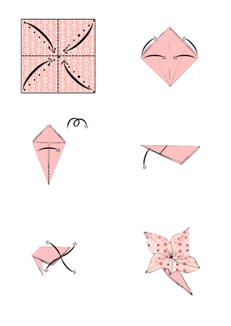 Istruzioni per creare un fiore di origami con la carta