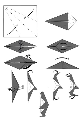 Istruzioni per creare un pinguino di origami con la carta