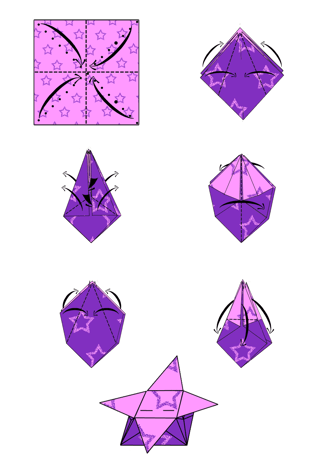 Istruzioni per creare una scatola a stella di origami con la carta