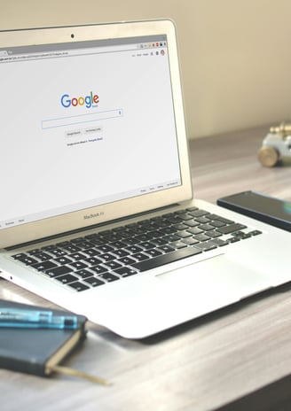 a laptop showing google seo
