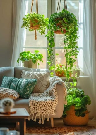 a living room with a couch and a chair