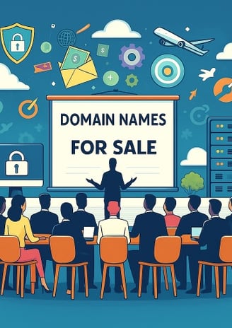 a business presentation of domain domains for sale