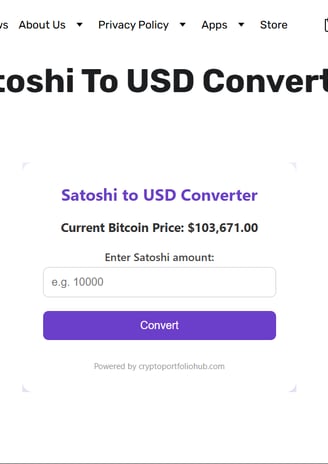 Satoshi To Usd Converter