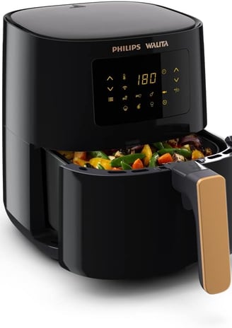 Philips Walita Preta Fritadeira Airfryer Essential XL Digital, 6.2L de capacidade