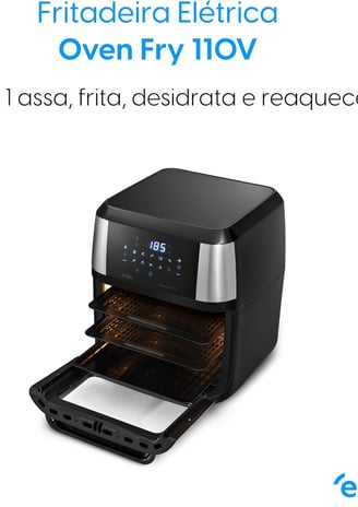 Fritadeira Forno Oven Fry 4 em 1 Elgin 12 Litros 110V - Assa, Frita sem óleo, Desidrata e Reaquece A