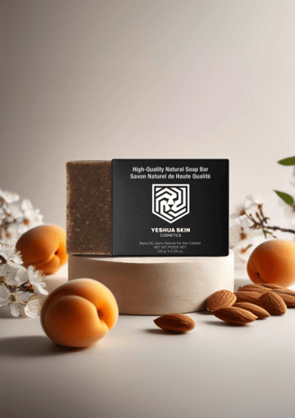 a soap bar with apricot and almonds