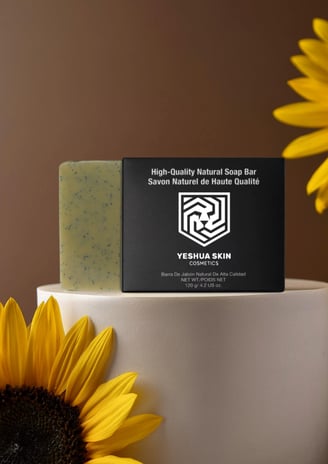 a soap bar with a sunflower