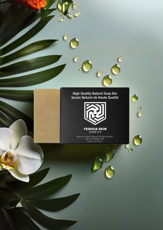 a soap bar with a flower and a soap bar