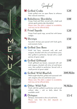 Seafood, The Sunset Drift, John's Guesthouse
