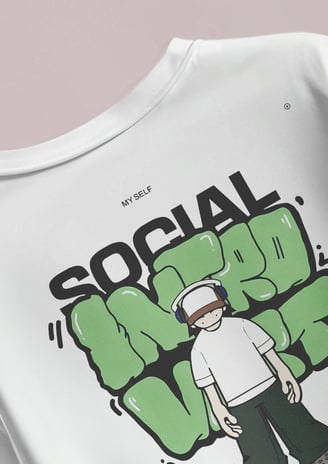 a white t - shirt with a cartoon character on it