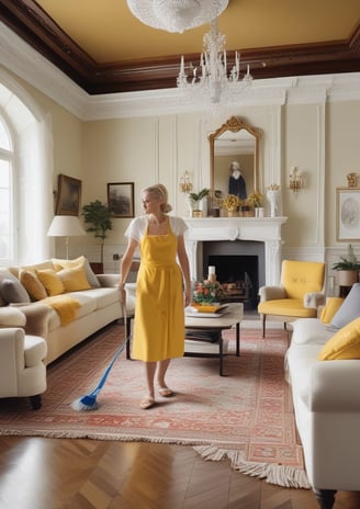 a cleaning lady in a big house
