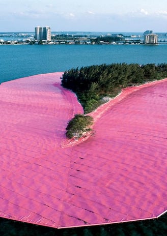 Christo-1935–2020-Surrounded-Islands-Biscayne-Bay-Greater-Miami-Florida-1980-83
