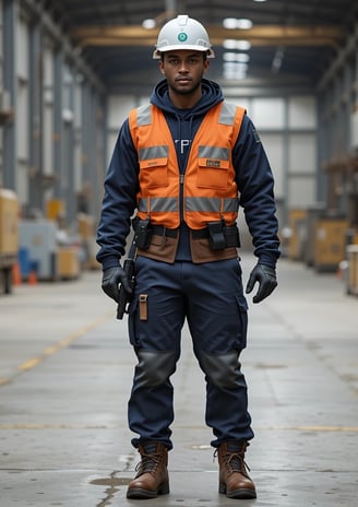 a man in a hard hat and safety vest