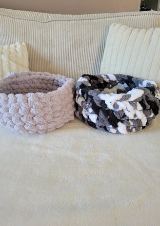 aalessa creations panier chat lit  crochet laine xl plaids artisan fait main saint valentin
