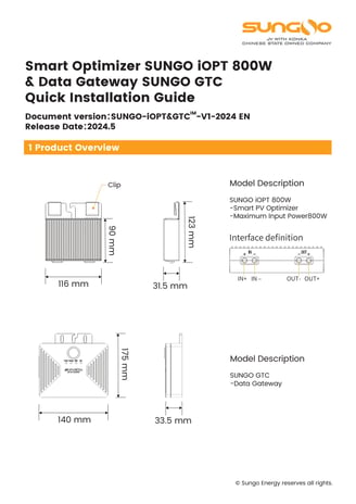 SUNGO iOPT Solar Power Optimiser and GTC Installation Manual-1