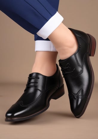 A pair of stylish athletic shoes in black, white, and red colors with distinctive branding. The shoes are positioned against a dark background, showcasing their sleek design and detailed craftsmanship.