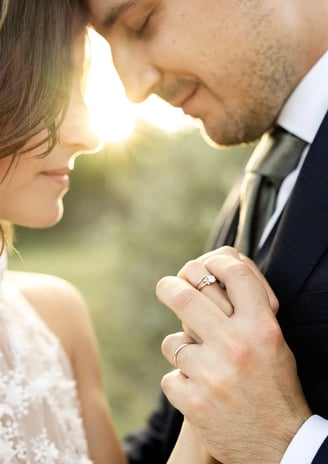 Editorial fine art wedding photographer capturing a couple under golden Provence light