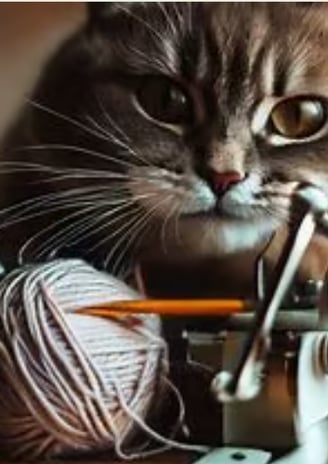 a cat is sitting on a table with a pencil and pencil