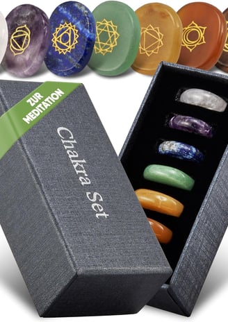 a box of seven chakra stones