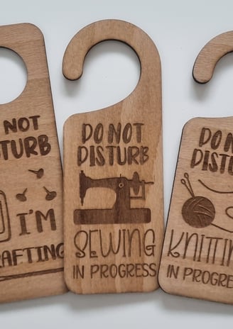 engraved wooden door hangers 