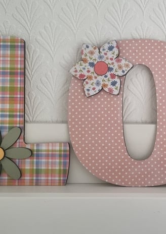 decorated wood letters