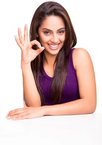 a Lanka Ad woman in a purple tank top and a purple tank top