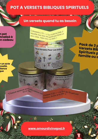 3 pack de pots de versets bibliques pour la famille et les enfants