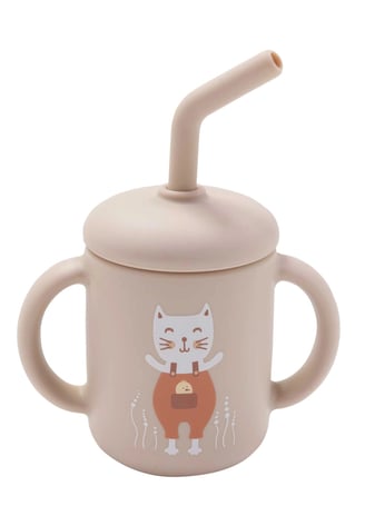 silicone sipppy cup with kitty