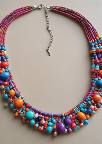 Collier de perles colorées