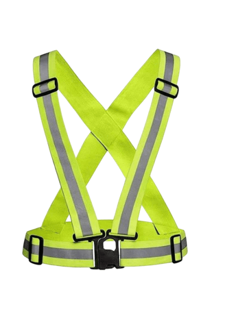 Master Nylon Green Adjustable Safety Belt with Reflecting Tape Shown In This Picture