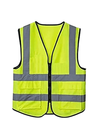 High Visibility Reflective Safety Zipper Polyester Fabric Jacket Shown In This Picture