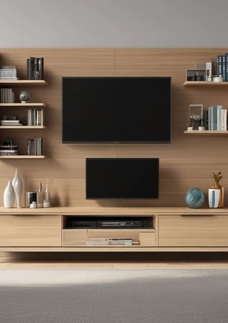 a living room with a tv and a couch