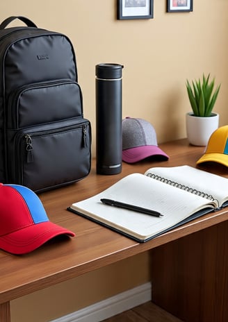 Backpacks, Thermal bottles, Cap, Personal Diaries
