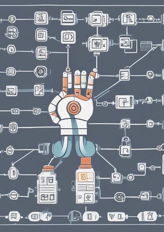 a robot hand holding a phone and a robot