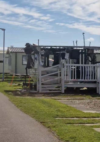 Caravan in Ingoldmells skegness stressing the importance of regular gas safety checks