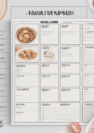 An open planner or bullet journal displaying a colorful habit tracker. The pages are marked with grids containing days of the week and activities like journaling, yoga, meditation, and reading. Various colored squares are filled in, indicating completed tasks. To the left are two pens with blue and purple ink caps, placed on a soft pink notebook, all set on a grey textured surface.