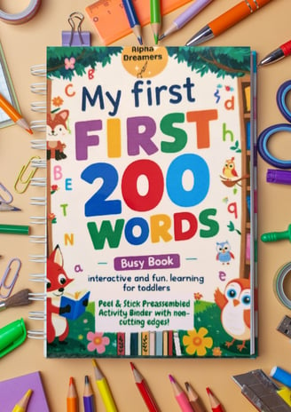 First 200 words Montessori busy book for toddlers 