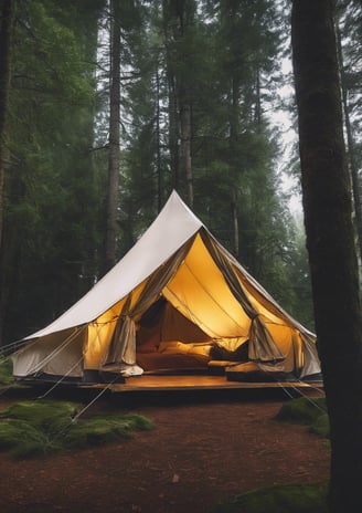a camp mug sitting on a tree branch