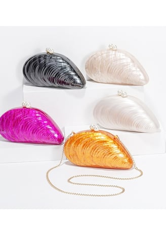 a purse with a chain and a chain link