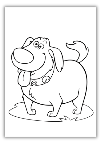 Cute Dug The Dog Coloring Pages