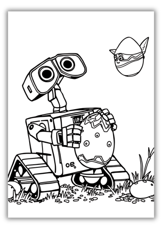 Wall E Easter Coloring Pages