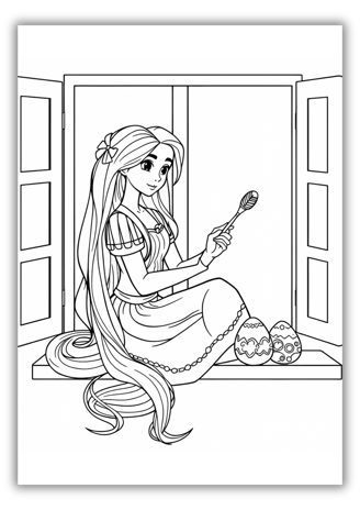 Princess Easter Coloring Pages