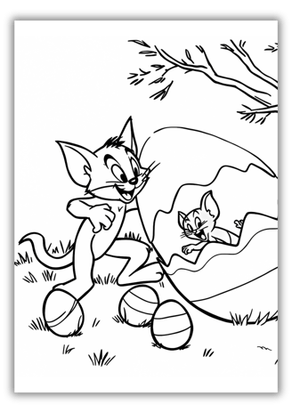 Tom and Jerry Easter Coloring Pages