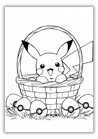 Pokemon Pikachu Easter Coloring Pages