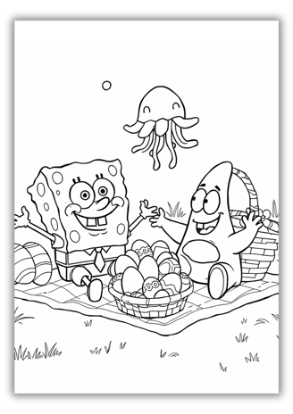 SpongeBob Easter Coloring Pages