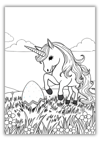 Unicorn Easter Coloring Pages